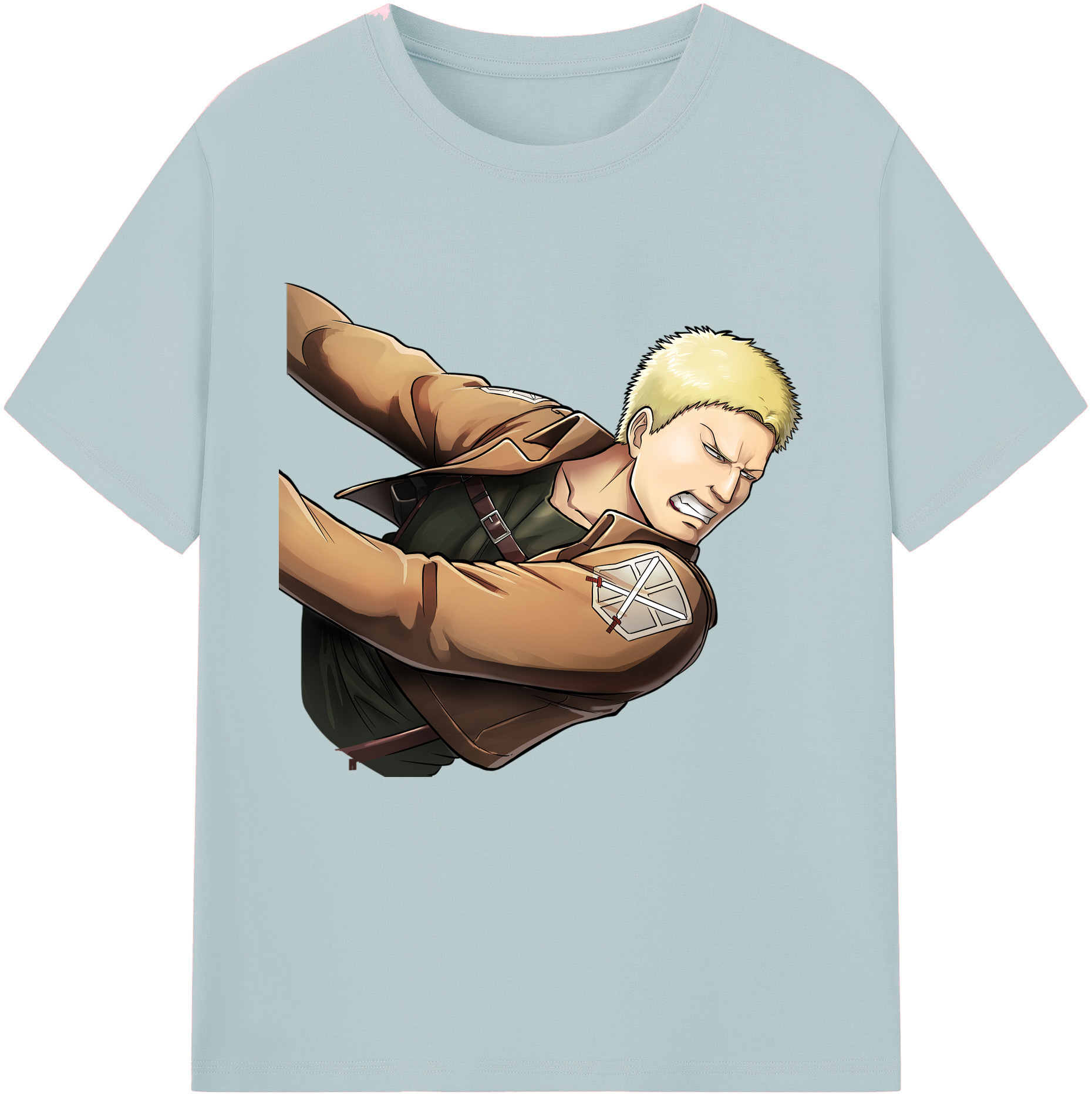（画像用） 進撃の巨人 ライナー・ブラウン Attack on Titan Reiner Braun 綿100％半袖Tシャツ（フロントプリント）